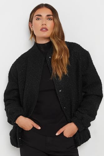 Long Tall Sally Lts Tall Boucle Bomber Jacket Black 8