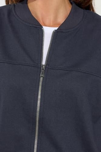 Long Tall Sally Lts Tall Jersey Cropped Bomber Jacket Blue 8