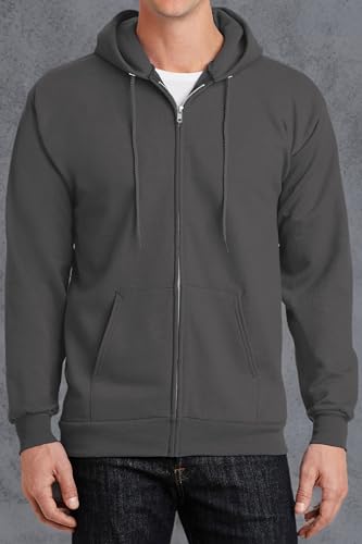 Have It Tall Mens Full Zip Hoodie Asphalt 2XLT Tall