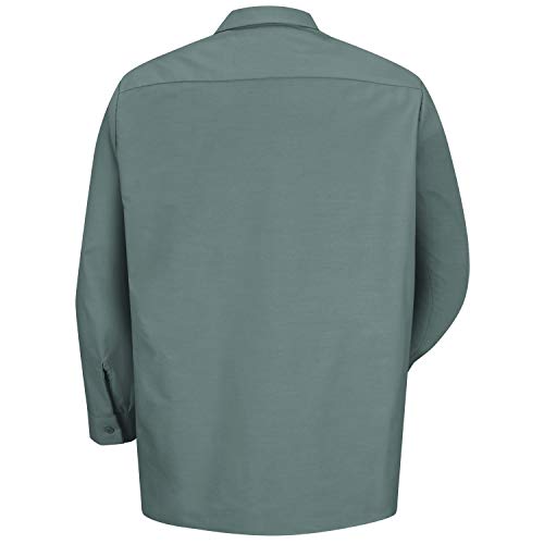 Red Kap Men's Size Industrial Work Shirt, Regular Fit, Long Sleeve, Light Green, X-Large/Tall