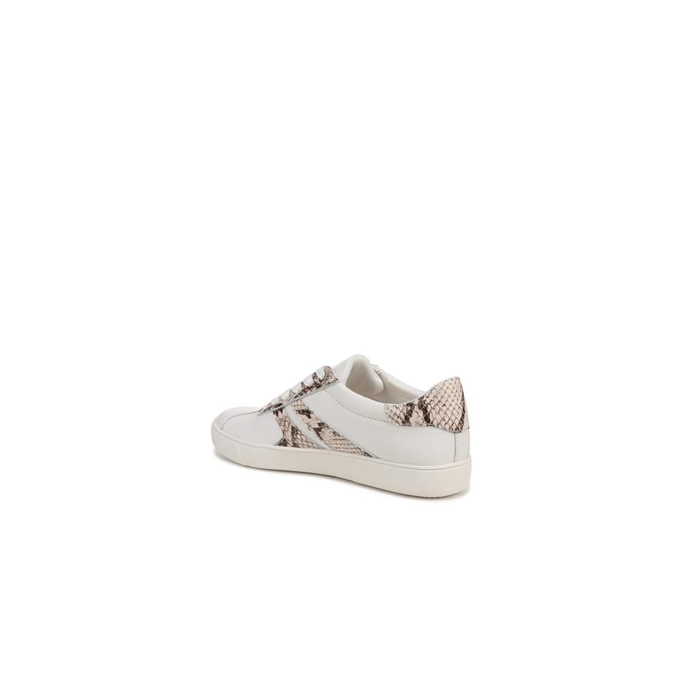 Warm White Leather/Beige Snake Print