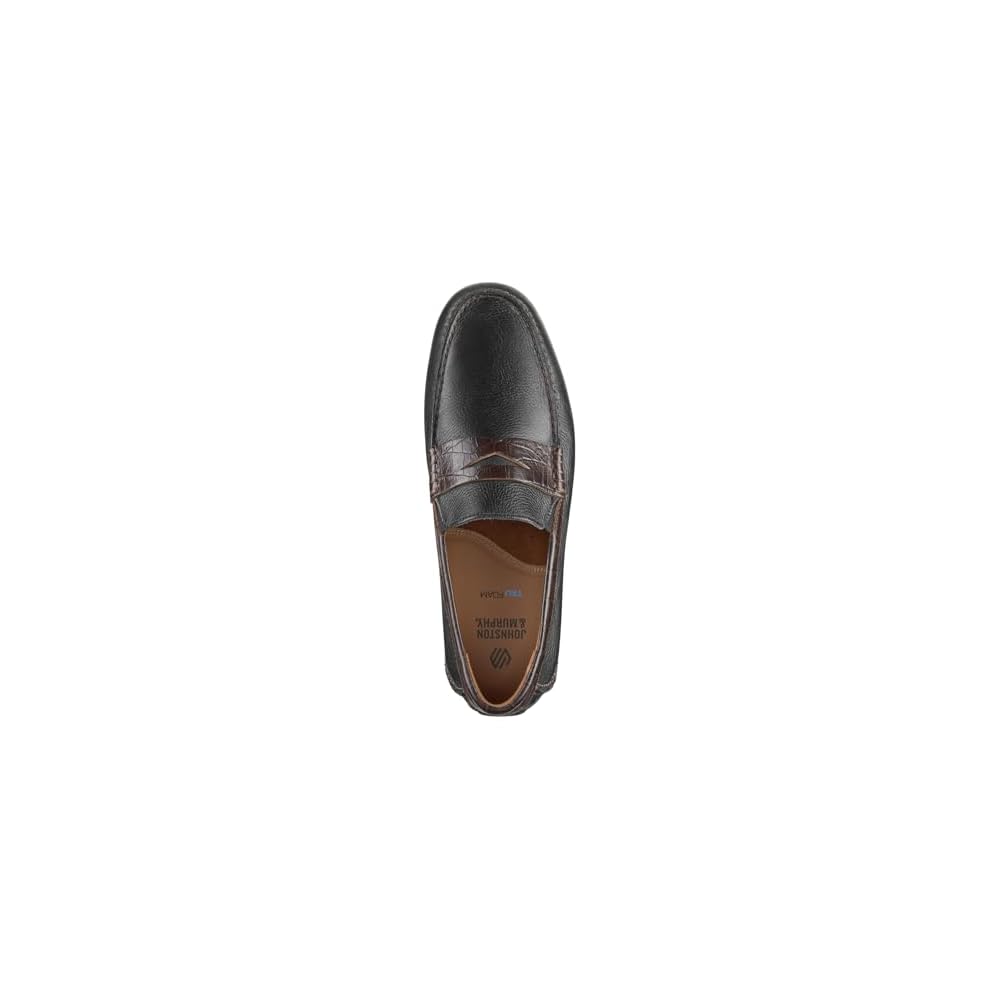 Black Full Grain/Dark Brown Croc Embossed Full...
