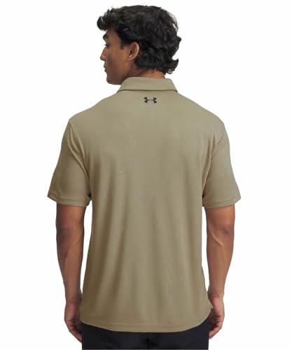 Under Armour Men's Tech Golf Polo, (203) Timberwolf Taupe / / Black, X-Large Tall
