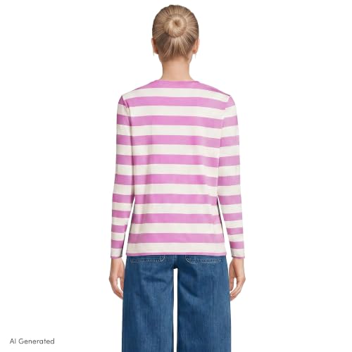 Ivory/Aster Pink Bold Stripe