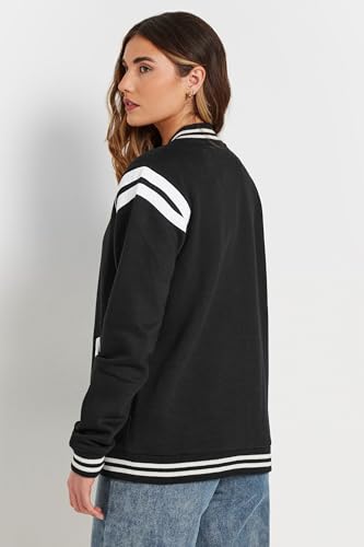 Long Tall Sally LTS Tall Varsity Bomber Jacket Black 6