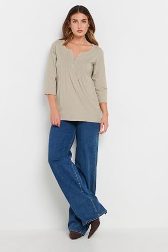 Long Tall Sally LTS Tall Henley Top Brown 18-20