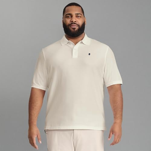 IZOD Men's Big and Tall Advantage Performance Short Sleeve Polo Shirt, Rock Heather, XX-Large Tall