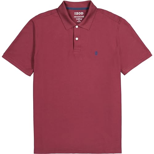 IZOD Men’s Big-and-Tall Advantage Performance Short-Sleeve Solid Polo Shirt, Fig, 4X-Large