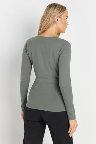 Long Tall Sally Lts Tall Long Sleeve Wrap Top Grey 18-20