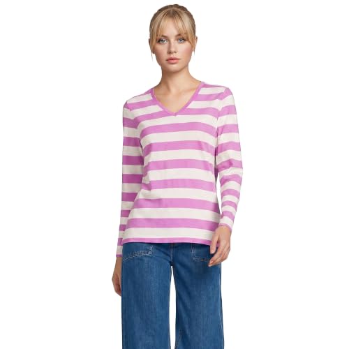 Ivory/Aster Pink Bold Stripe
