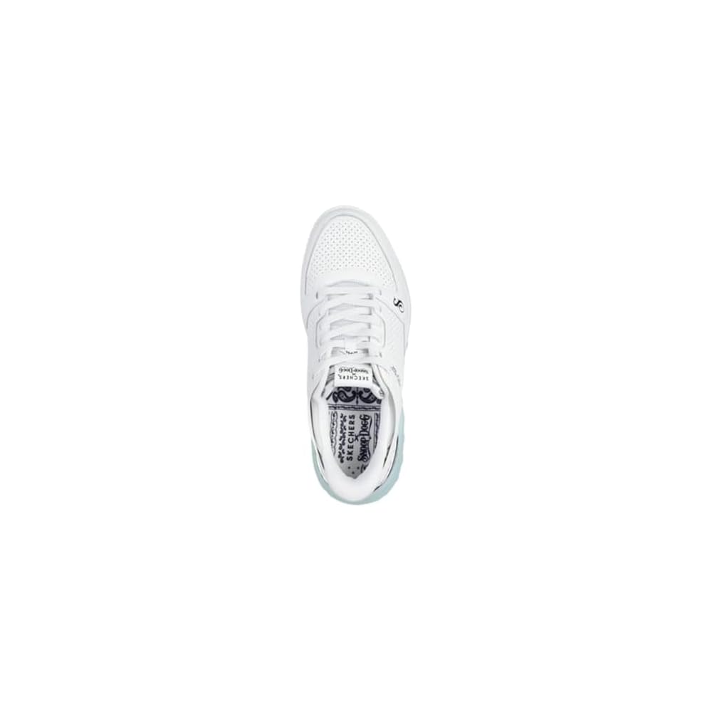 White Leather Ice Blue Trim
