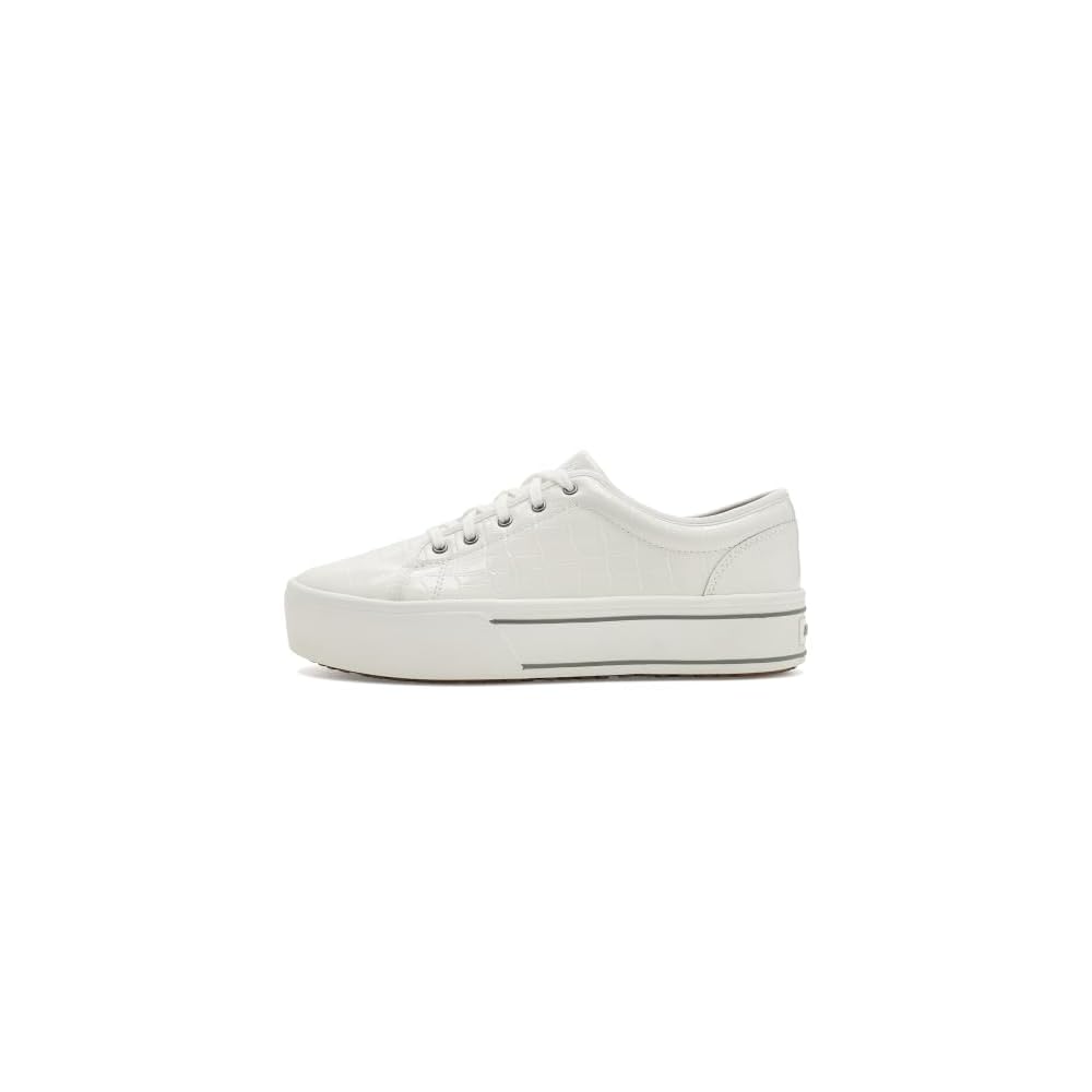 Patent White Croc Print