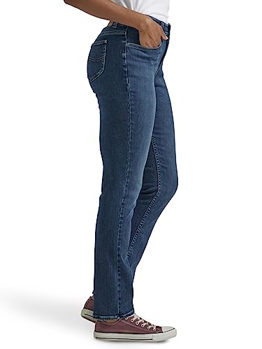 Lee Women's Ultra Lux Comfort with Flex Motion Straight Leg Jean, Greet The Day, 14 Long