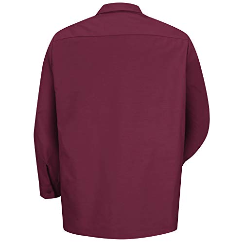 Red Kap Men's Size Industrial Work Shirt, Regular Fit, Long Sleeve, Burgundy, X-Large/Tall