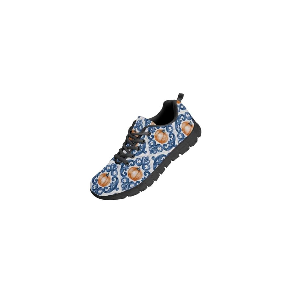 Blue Scroll Orange Pumpkin Fall