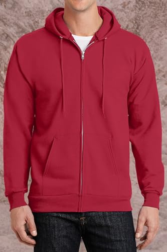Have It Tall Mens Full Zip Hoodie Red 3XLT Tall