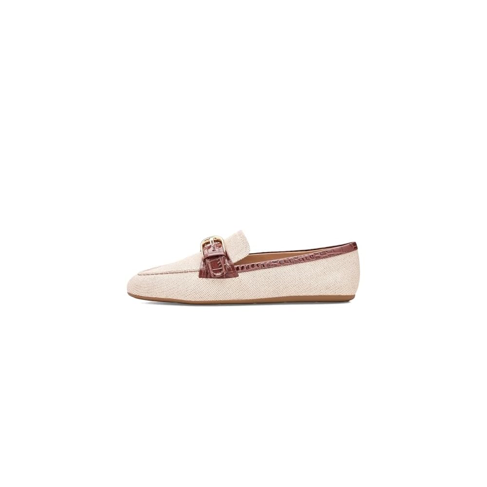 Natural Canvas/Ch Mahogany Croc Print Leather