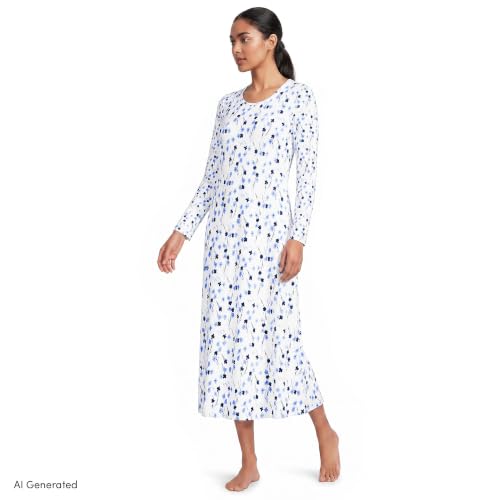 Ivory/Blue Sky Wispy Floral