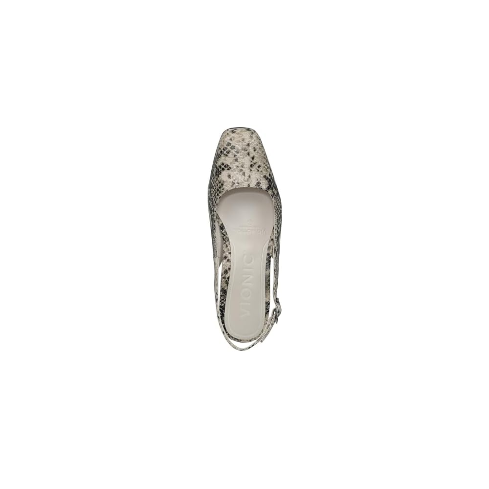 Cream Snake Embossed Leather