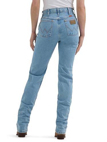 Wrangler Women's Cowboy Cut High Rise Slim Fit Tapered Leg Jean, Antique Wash, 11-34