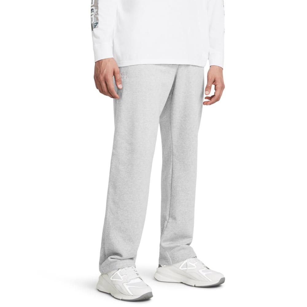 Under Armour Men's Rival Fleece Pants, (011) Mod Gray Light Heather / / White, 4X-Large Tall