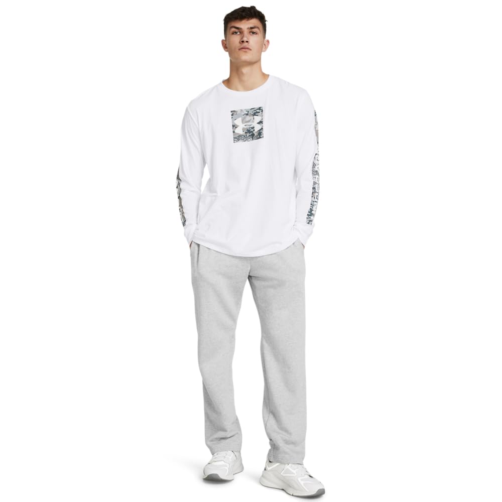 Under Armour Men's Rival Fleece Pants, (011) Mod Gray Light Heather / / White, 4X-Large Tall