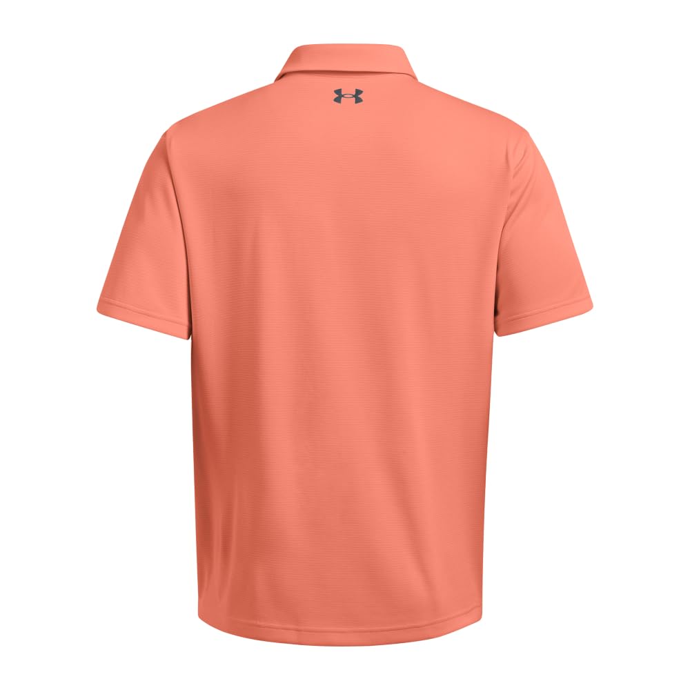 Under Armour Men's Tech Golf Polo, (897) Flare Orange/Pitch Gray/Halo Gray, X-Large Tall