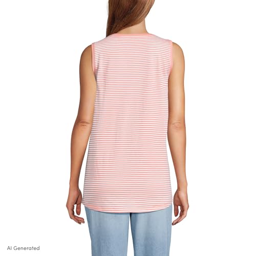 Sunset Coral Pink Micro Stripe