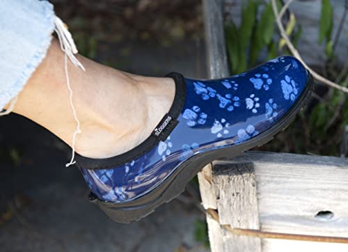 Grungy Paw Print Blue