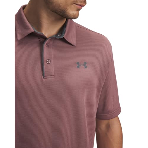 Under Armour Men's Tech Golf Polo, (651) Maroon Mist / / Pitch Gray, 3X-Large Tall