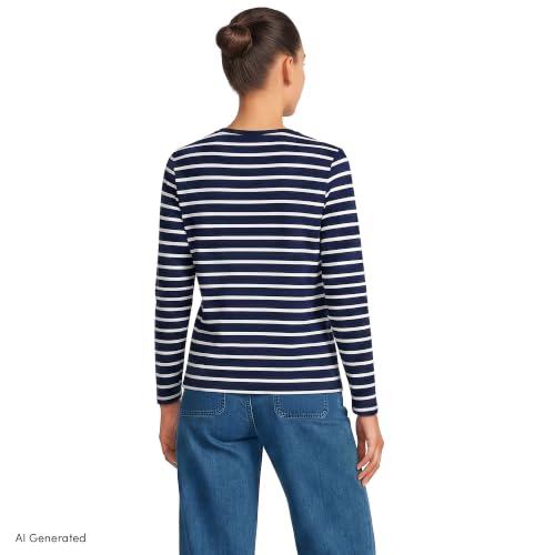 Deep Sea/Ivory Breton Stripe