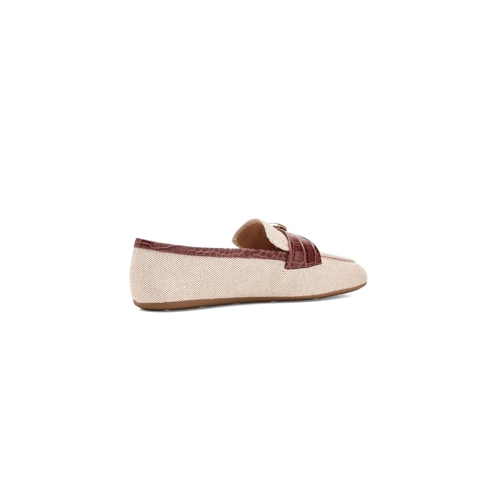 Natural Canvas/Ch Mahogany Croc Print Leather