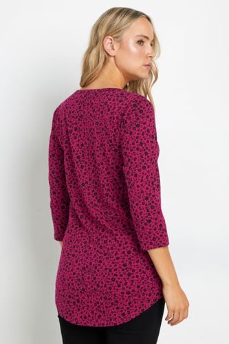 Long Tall Sally LTS Tall Ditsy Floral Henley Top Pink 6