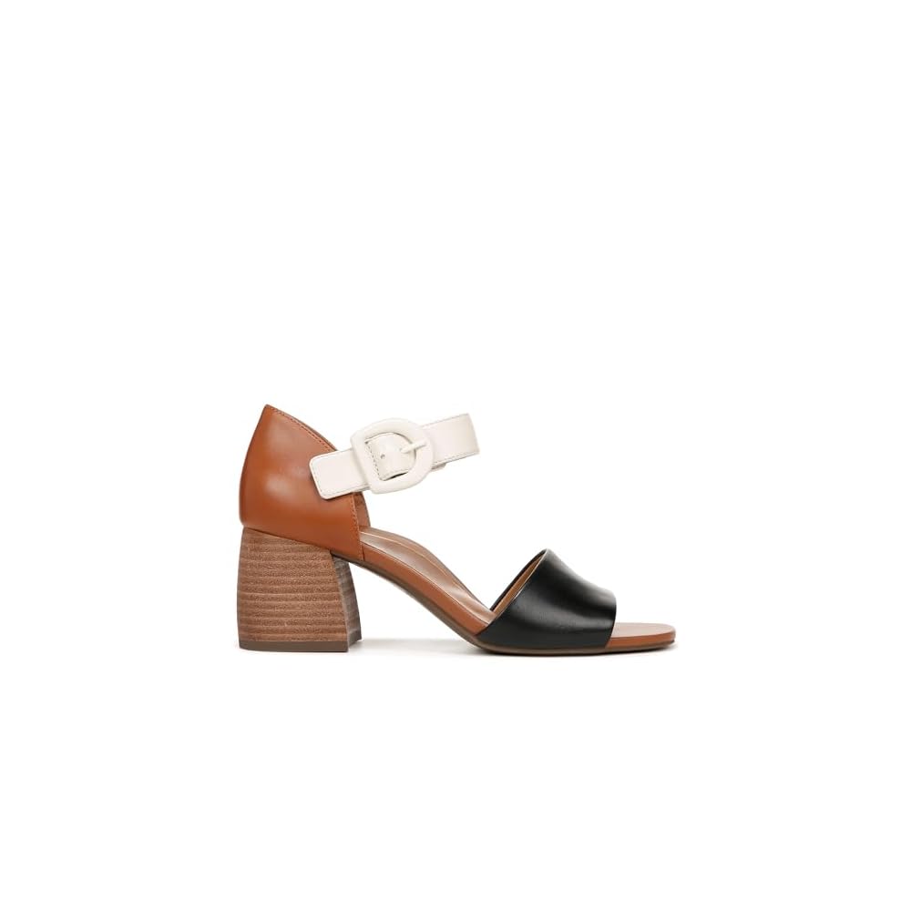 Tan Black Cream Leather