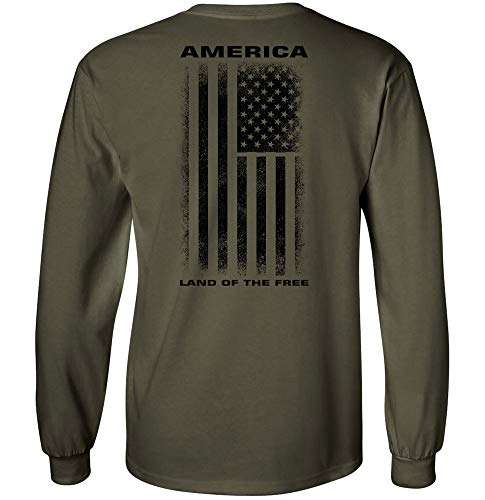 Military Green 100% Cotton Long Sleeve T-shirt