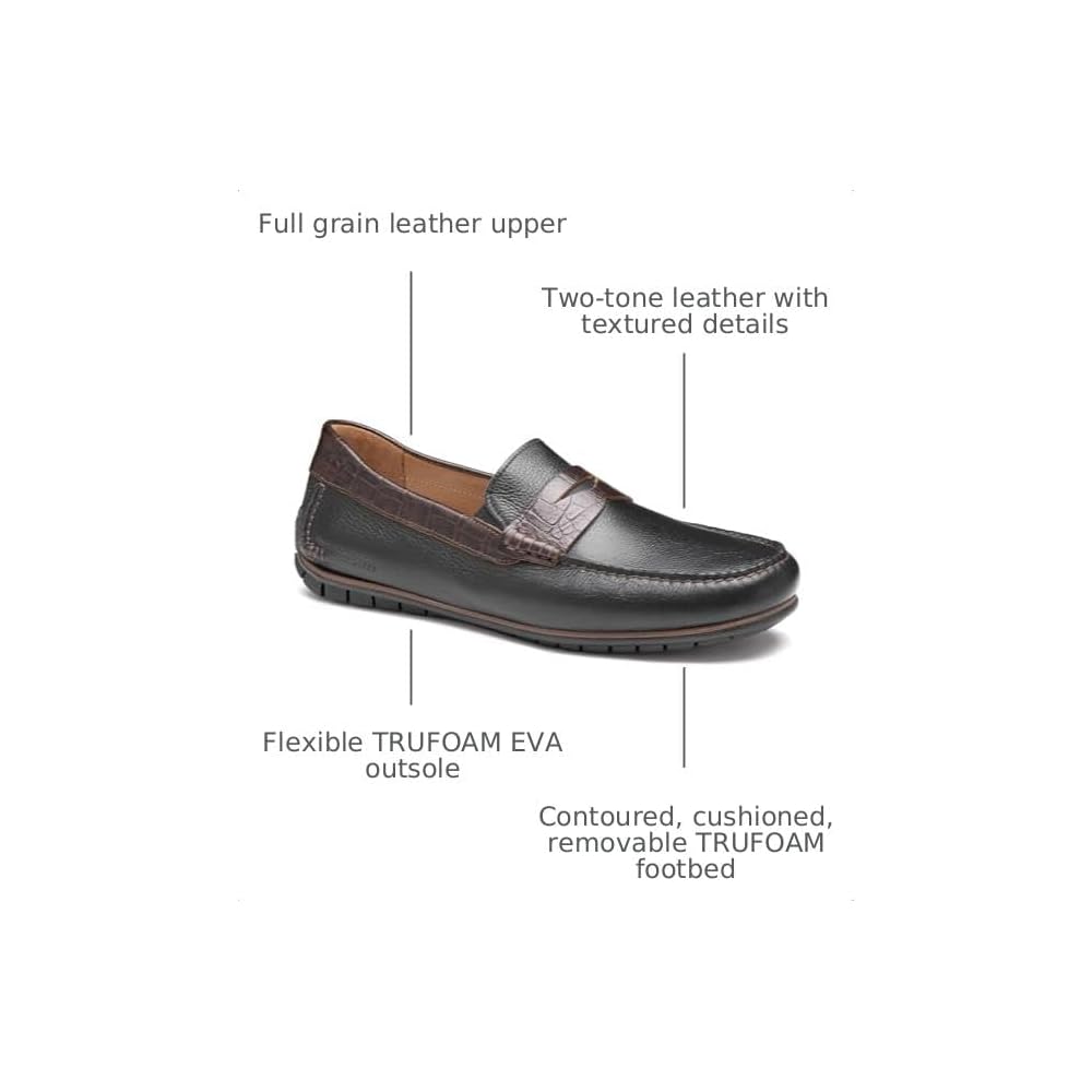 Black Full Grain/Dark Brown Croc Embossed Full...