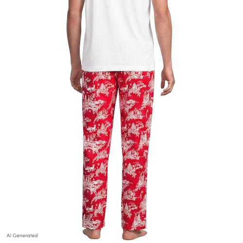 Red/Ivory Woodland Scene
