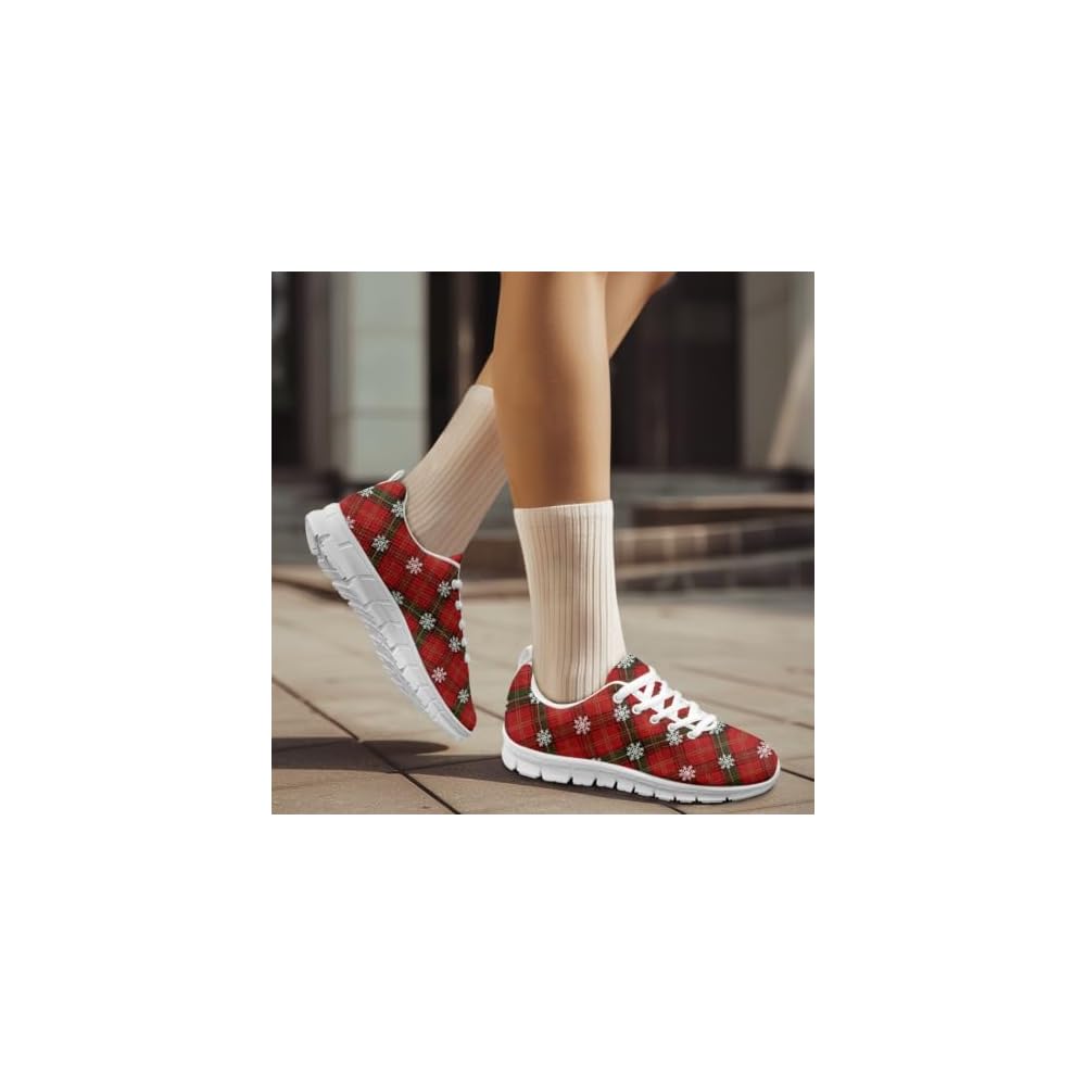 Snowflake Red Green Plaid