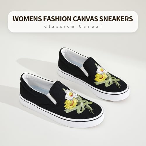 Black Embroidery Flower