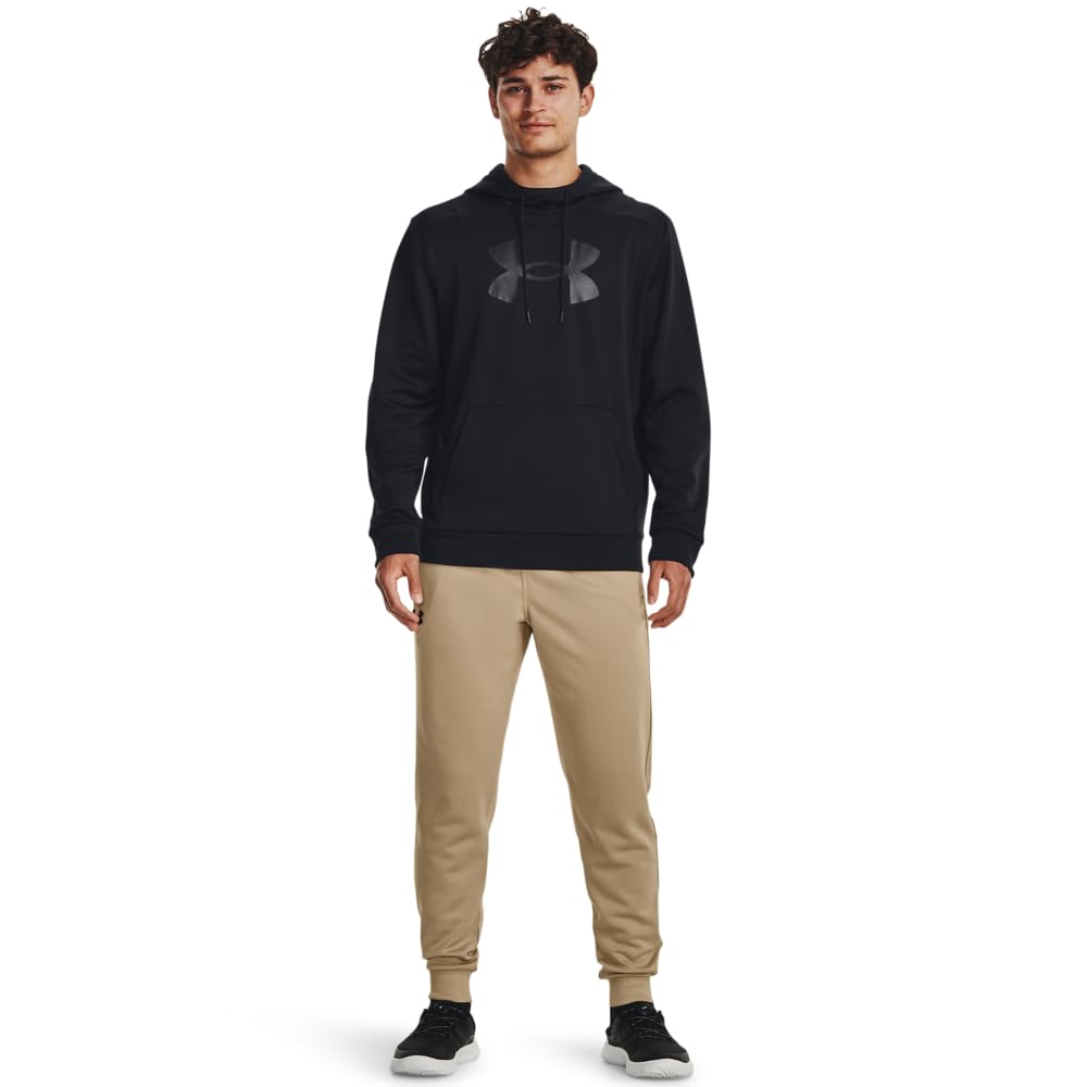 Under Armour mens Armour Fleece Big Logo Hoodie, (001) Black / / Black, X-Large Tall