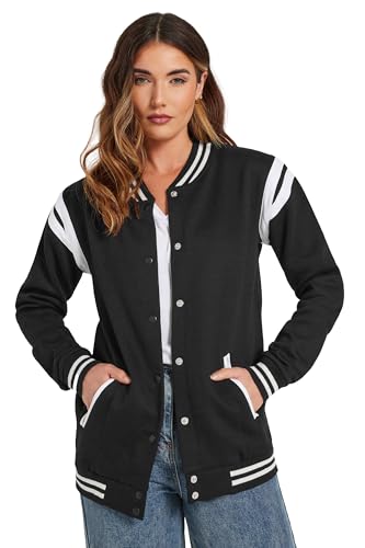 Long Tall Sally LTS Tall Varsity Bomber Jacket Black 6