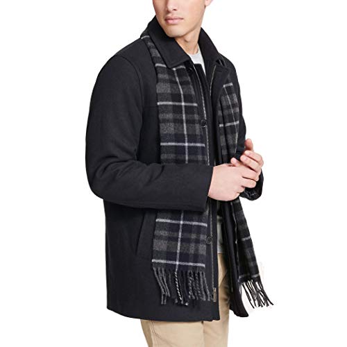 Dockers Men's Weston Wool Blend Coat with Scarf (Regular and Big & Tall), Navy, 2X