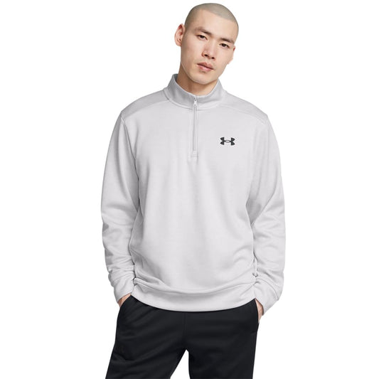 Under Armour Men's Armour Fleece Twist Quarter Zip, (014) Halo Gray / / Black, Large