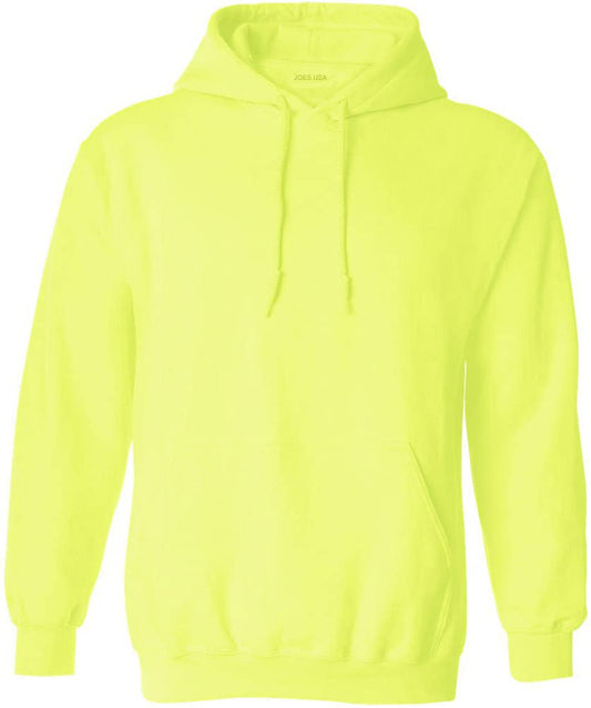 Joe's USA Big and Tall Hoodies for Men Pullover Hooded Sweatshirt-4XLT-Safety Green