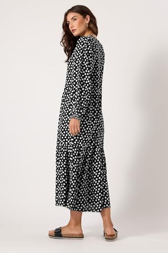 Long Tall Sally LTS Tall Spotted Smock Dress Black 12