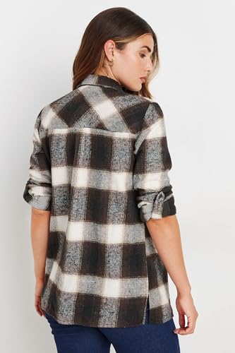 Long Tall Sally LTS Tall Check Cotton Shirt Black 8