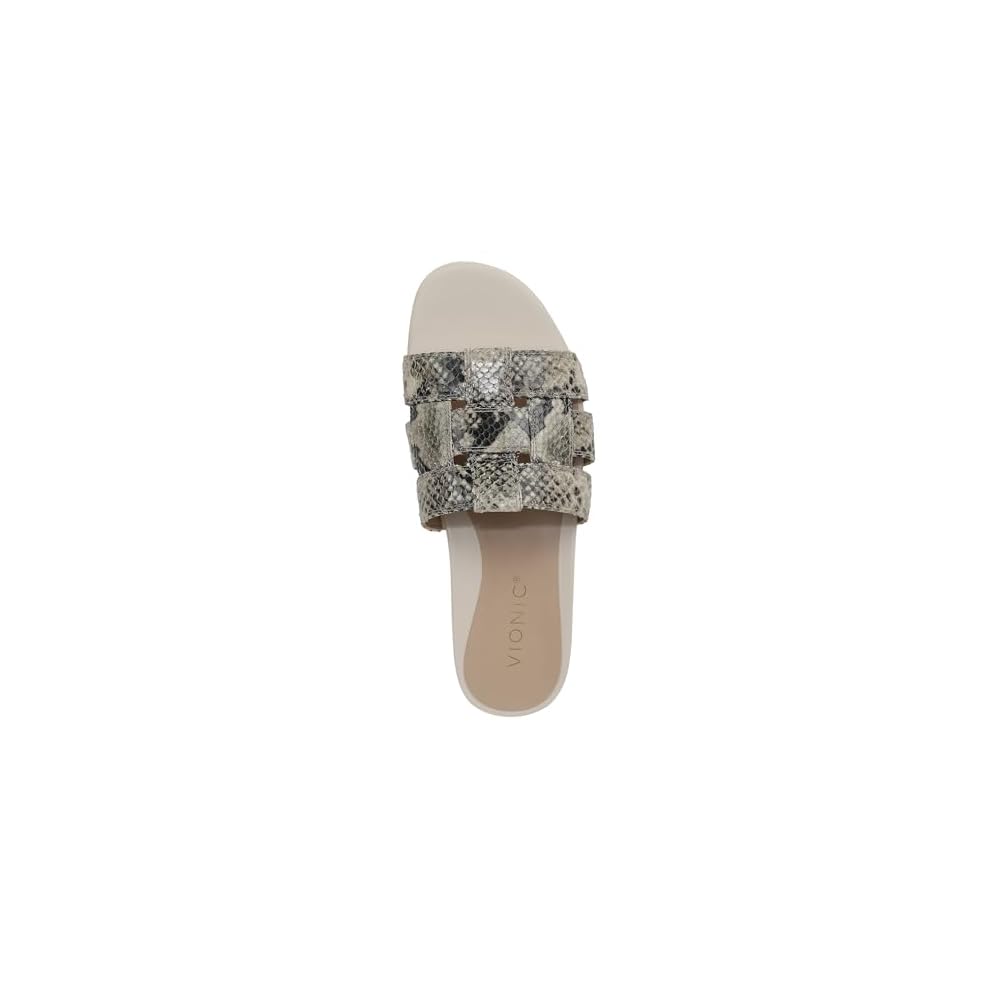 Cream Snake Embossed Leather