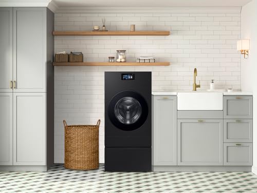 Samsung Bespoke AI Laundry Combo Pedestal with Storage Drawer, Brushed Black, WE702NB/US