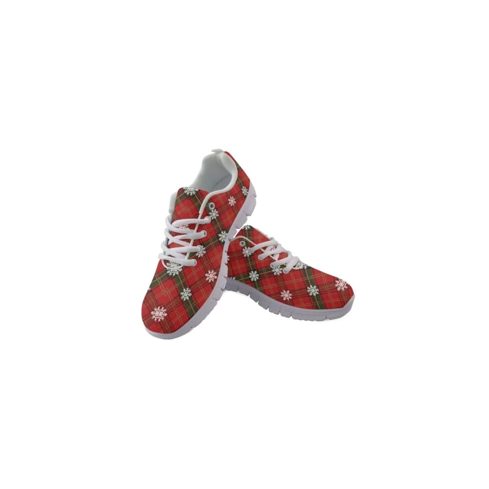 Snowflake Red Green Plaid