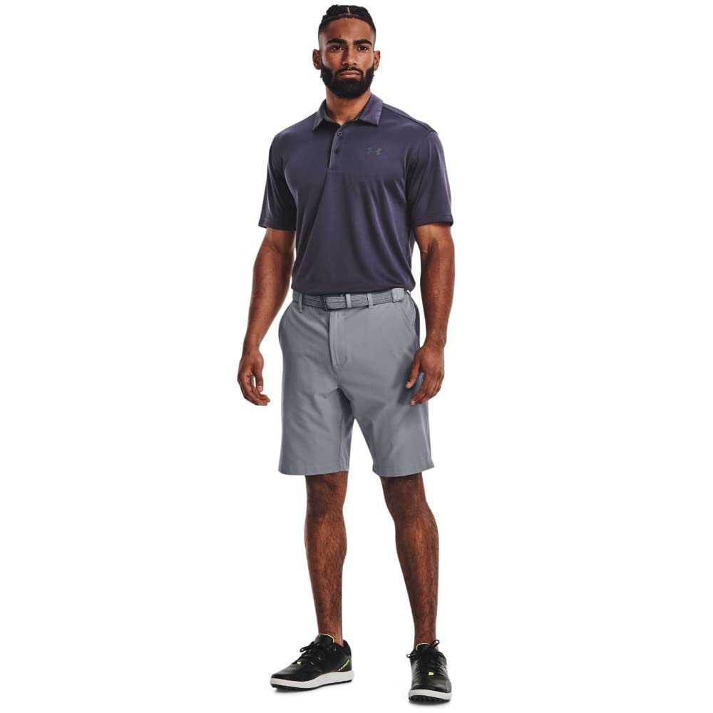 Under Armour Men's Tech Golf Polo, (559) Tempered Steel/Pitch Gray/Pitch Gray, Small Tall